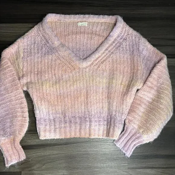 Urban Outfitters Cassia Space Dye Sweater Size Small Oversized Chunky Knit Pink - Picture 2 of 9